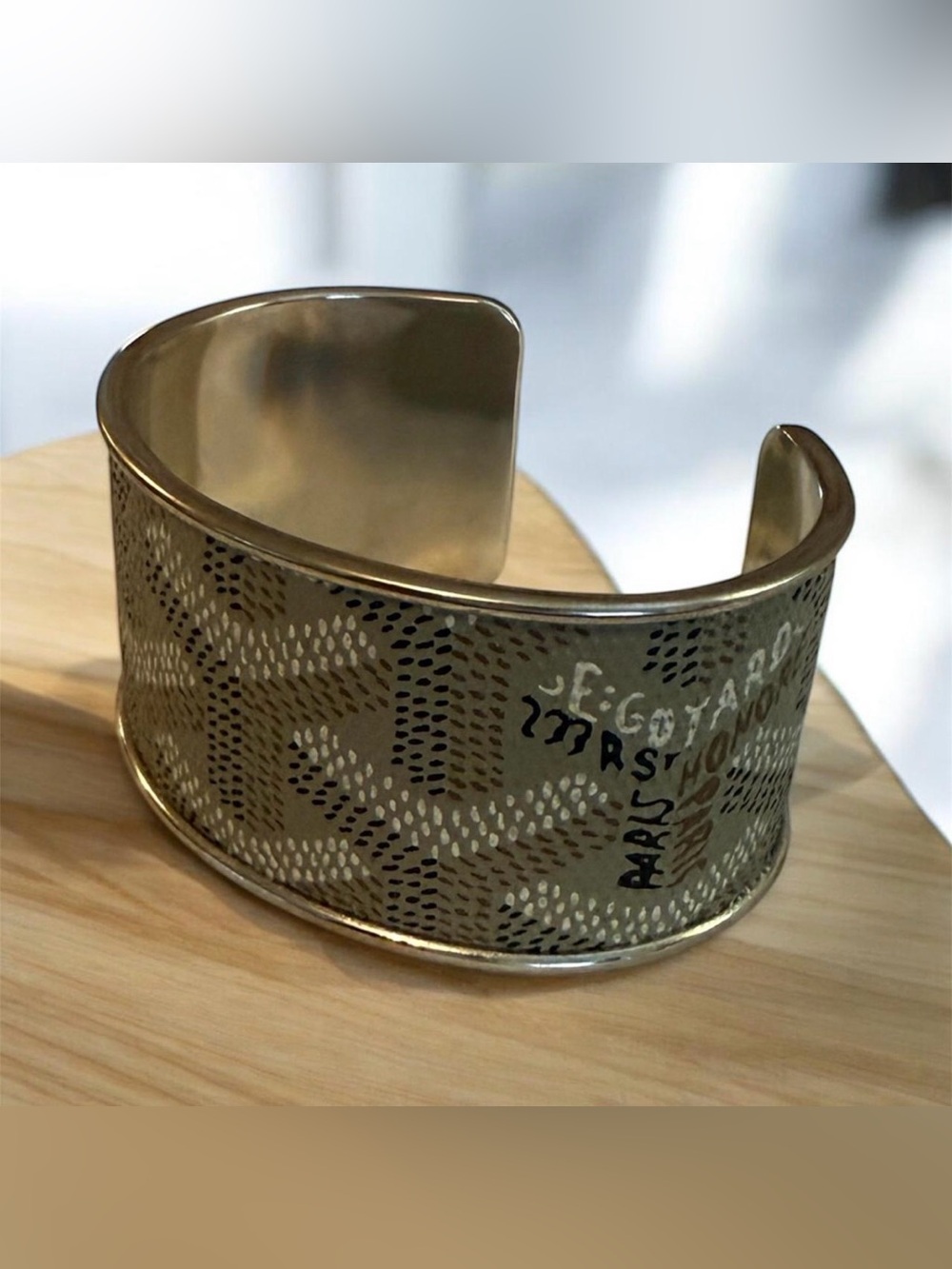 New Gold-Tone Patterned Cuff Bracelet - Designer Style